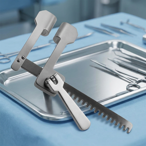 ASLING INTERNATIONAL Écarteur de côtes de qualité supérieure, 2 lames, en acier inoxydable, réutilisable, pour usage chirurgical orthopédique en clinique - Product Image 1