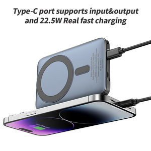 PD22.5W Fast <b>Charging</b> 5000mAh Powerbank 15W <b>Wireless</b> Magnetic Detachable C-C Cable Power Bank With <b>Stand</b> - Product Image 4