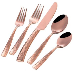 Modern 20-Piece Western Steak <b>Knife</b> <b>Fork</b> & <b>Spoon</b> <b>Set</b> Square Handle Five Main Stainless Steel Tableware Sustainable for Weddings - Product Image 1