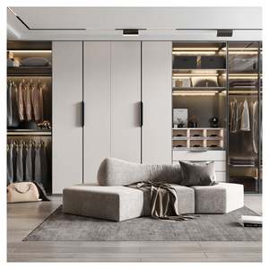 Armarios Modernos Personalizados con Puertas de Vidrio para Dormitorio, Diseño Delicado, Funcional, Muebles de Guardarropa Más Vendidos, Conjunto de Armario - Product Image 4