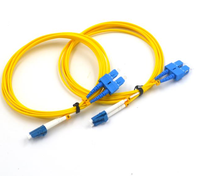 Cordon Fibre Optique LC SC Duplex Monomode OS2 9/125μm Jaune Patch Cord FTTH