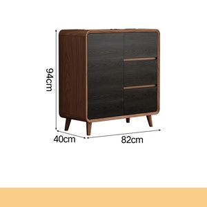 <span class=keywords><strong>Aparador</strong></span> de madera negro retro moderno, muebles de comedor de roble con cajones <span class=keywords><strong>para</strong></span> pasillo de entrada de cocina - Product Image 2