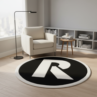 Tapis rond de luxe avec logo personnalisé, tapis tufté sur mesure, vente en gros de tapis et de moquettes
