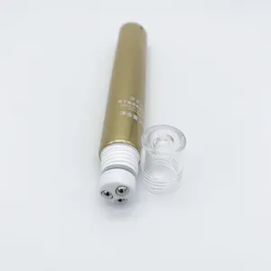 10ml 15ml 20ml weiche ABL Aluminium Kunststoff Kosmetik tube mit 3 Metall walze für Augen creme Deodorant Verpackung Massage applikator