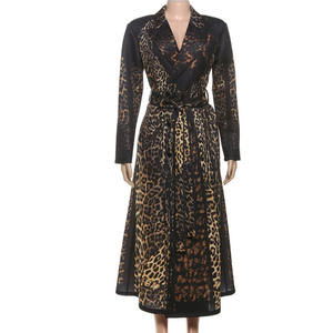 <span class=keywords><strong>Trench</strong></span> con stampa leopardata da donna stile autunno moda stile stile stile stile stile stile stile stile stile stile completo con fasciatura a tracolla - Product Image 4