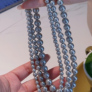 XL11606M43 Collar Gargantilla Versátil de Estilo Japonés y Coreano con Cuentas Grises, Imitación de Perlas y Baño de Oro para Mujer, Ideal para Fiestas de Alta Gama - Product Image 2