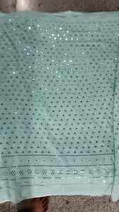 ndian Supplier Wedding Dress <b>Material</b> Georgette Fabric with Lucknowi Embroidery and Sequence Border Design - Product Image 2