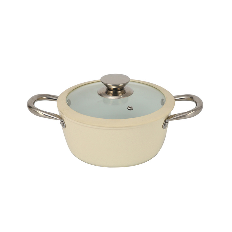 หม้อซุปสีขาวน้ำนม 20 ซม. (มีฝาปิด)