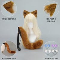 Ensemble serre-tête et queue de chat en peluche, accessoires de cosplay d'animaux, accessoires assortis pour festival