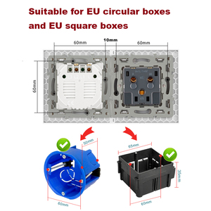 NOVSKI Hersteller Glasscheibe Doppel FR Stecker USB Typ C Wand leuchte Steckdose - Product Image 4