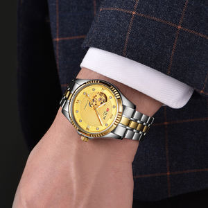 นาฬิกาข้อมือผู้ชายสุดหรู ดีไซน์คลาสสิก แฟชั่น โครงสร้างโปร่งใส กันน้ำ เรืองแสง ระบบกลไก พร้อมโลโก้สั่งทำพิเศษ - Product Image 1