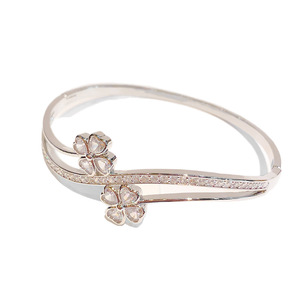 Diamond <b>Bracelet</b> <b>White</b> Gold Round Brilliant Cut Full Diamond Wedding Women's Jewelry - Product Image 5