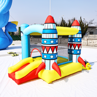 Château gonflable durable Space Rocket avec toboggan, aire de jeux gonflable imperméable pour enfants, installation facile