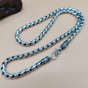 S925 실버 레트로 5mm 뱀 뼈 체인 목걸이 남성용 트렌디 한 횡포 패션 액세서리 선물 - Product Image 1