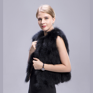 MWFur mujeres venta al por mayor al por menor <span class=keywords><strong>Chaleco</strong></span> de piel femenina moda mujer Color <span class=keywords><strong>negro</strong></span> piel <span class=keywords><strong>chaleco</strong></span> <span class=keywords><strong>pelo</strong></span> de zorro <span class=keywords><strong>Chaleco</strong></span> de piel de zorro - Product Image 2