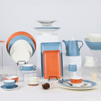 Ensembles de vaisselle Assiettes à dîner créatives Plats traditionnels Bol à salade rond Ensemble de vaisselle en céramique européenne Plats pour tous les jours