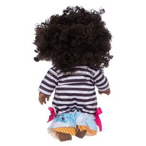 DEAR BEI Q8-051 Poupée Reborn Bébé Princesse Noire en Vinyle Souple de 8 Pouces avec Cheveux Bouclés Lumineux, Jouet Très Mignon et Réaliste - Product Image 4