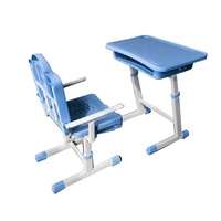 Vente en gros directe de bureaux et de chaises pour un seul étudiant équipement éducatif scolaire table de pause déjeuner et chaise avec repose-pieds