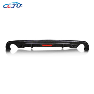 Difusor de Labio para Parachoques Trasero de Coche en ABS Negro Brillante con Aspecto de Fibra de Carbono y Luz de Freno para <span class=keywords><strong>Mazda</strong></span> <span class=keywords><strong>3</strong></span> Tercera Generación BM BN Axela <span class=keywords><strong>3</strong></span> Sedán 2014-2018 - Product Image 4