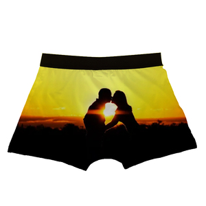 Calzoncillos bóxer de poliéster transpirable de secado rápido <span class=keywords><strong>para</strong></span> hombre, blancos, lisos, con cintura negra estampada <span class=keywords><strong>para</strong></span> el Día de <span class=keywords><strong>San</strong></span> Valentín - Product Image 4