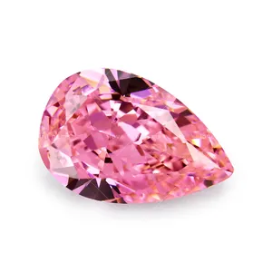 4K synthetic cz diamond crushed radiant cut gems USA dark pink 5A+ cubic zirconia pear classic loose cz stones
