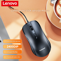 Ratón empresarial con cable Lenovo M12 Classic, ratón óptico USB ergonómico para oficina, sensación cómoda al tacto, cable reforzado duradero