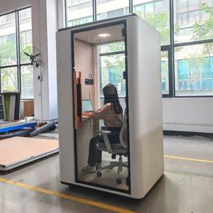 Modern modüler ses geçirmez telefon kulübesi 1250*990*2300mm ergonomik ev ofis ve kütüphane çalışma odası için ayarlanabilir masa ile - Product Image 1