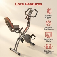 Bicicleta de Ejercicio Plegable para Ahorrar Espacio, Pantalla LCD, 10 Niveles Magnéticos, Portátil, para Entrenamiento Diario, Fisioterapia