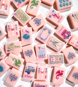 Fast Delivery from US Warehouse: Custom Cute American Mahjong <b>Set</b> (160 Tiles) – Hand-Painted Acrylic, Foldable, Modern Luxury Ga - Product Image 4