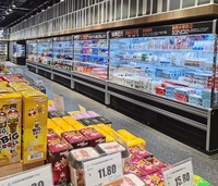 Vitrine réfrigérée ouverte multi-étagères commerciale pour fruits et boissons