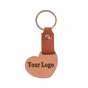 Porte-clés en bois personnalisé gravé au laser avec nom, étiquette en bois vierge, porte-clés rectangulaire ou rond pour cadeaux d'entreprise, souvenirs touristiques - Product Image 1