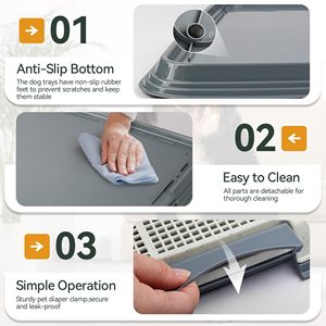 Pawise grand plateau d'entraînement <span class=keywords><strong>de</strong></span> pot pour chiot avec grille en maille et garde contre les éclaboussures support <span class=keywords><strong>de</strong></span> coussin <span class=keywords><strong>de</strong></span> <span class=keywords><strong>pipi</strong></span> pour chien avec mur haut toilette intérieure pour chien - Product Image 4