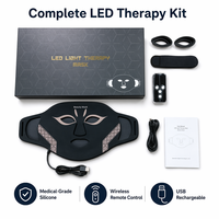 Masque facial LED 7 couleurs pour le soin de la peau, appareil de beauté avec lumière rouge pour une utilisation quotidienne relaxante à domicile