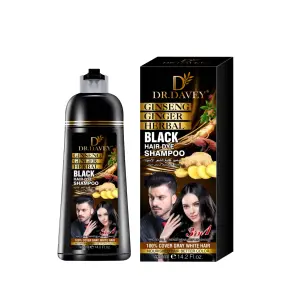 420ml Black <strong>Hair</strong> <strong>Dye</strong> Cream Instant Permanent <strong>Hair</strong> Color for <strong>Men</strong> and Women Lasts 30 Days Mineral Formula - Product Image 1
