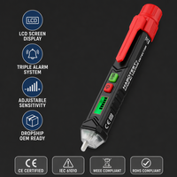 Detector de voltaje inteligente Wanbo-355 con pantalla LCD, alarma sonora y luminosa para la identificación de cables con corriente.