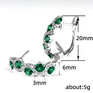 Pendientes de Cristal de Lujo para Mujer, con Cristales Azules en Engaste de Garra, Joyería Elegante para Fiesta, Pieza de Moda - Product Image 6