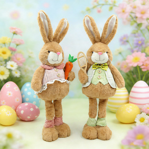 Standing Long Leg <b>Easter</b> Bunny Plush Figurine Tall Stuffed Rabbit Ornament for Spring Home Garden Decoration Kids Birthday <b>Gift</b> - Product Image 5
