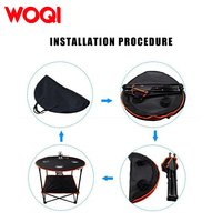 Table de camping pliante WOQI moderne et légère pour la pêche, la randonnée, la plage, noire, portable, avec porte-gobelets pour une utilisation en extérieur