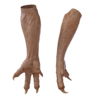 Masque masculin réaliste en silicone, couvre-chef animal, masque de tête de dragon, gants en silicone, griffes, costume d'Halloween, masques de fête