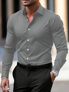 <span class=keywords><strong>Camicia</strong></span> da <span class=keywords><strong>Uomo</strong></span> a Maniche Lunghe in <span class=keywords><strong>Raso</strong></span> 225G, Vestibilità Slim, con Bottoni, per l'Estate, il Pendolarismo Quotidiano e le Occasioni di Lavoro - Product Image 5