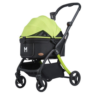 Carrito de Transporte para Mascotas con 4 Ruedas, Color Negro, con Toldo, para Animales Pequeños, Gatos, Perros, Viajes al Aire Libre - Product Image 4