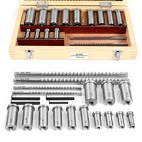 Jeu de broches à rainurer 22 pièces avec douilles et calibres pour outils industriels