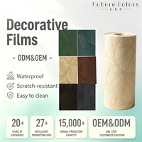 Film décoratif PVC 3D gaufré à grain de bois synchrone, texture bois brûlé, feuille de stratification pour meubles