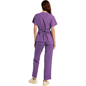 Daoyi Medical Scrub Set Women Solid Color Polyester Hospital Uniform Workwear For Nurses Aesthetics Clinic Wear - Product Image 2