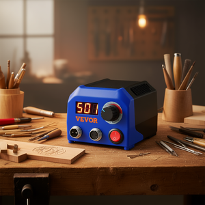 Machine à brûler le bois Vevor, température réglable de 250 à 700 °C, double port de sortie, kit de pyrogravure - Product Image 2