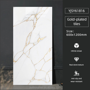 Fornitura di fabbrica moderna Foshan pietra oro lucido Texture 60x120 Carreaux De Sol in marmo ceramica modello pavimento piastrelle Carreaux - Product Image 3