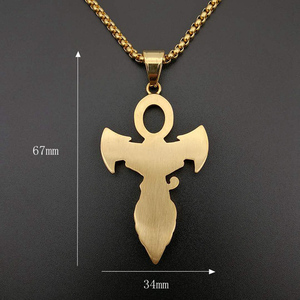 Venta al por mayor <span class=keywords><strong>de</strong></span> oro <span class=keywords><strong>Ojo</strong></span> <span class=keywords><strong>de</strong></span> <span class=keywords><strong>Horus</strong></span> collar <span class=keywords><strong>de</strong></span> acero inoxidable Faraón protección <span class=keywords><strong>amuleto</strong></span> collar Ankh Cruz joyería egipcia (BN129) - Product Image 5