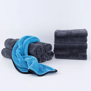 New Designed Seamless Superior Absorbency Double Twisted Loop Towel Microfiber Cleaning Cloth for Drying Cars