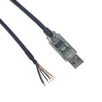 Feanteek Original FT232RQ Puce TTL-232RG-VIP-WE 1.8M PVC Noir Câble 24AWG Cuivre Conducteur TTL vers USB Uart Câble