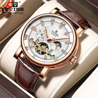 TEVISE T867I/T867J Herren Automatische Mechanische Uhr Maßgefertigte Mondphasen-Skelett-Luxus-Geschäftsuhr Großhandel Fabriklieferung